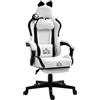HOMCOM Sedia da gaming ergonomica con orecchie da gatto, Bianca | Ribaltabile, regolazione altezza, poggiapiedi, poggiatesta, supporto lombare, rotazione 360°.