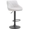 CLP Sgabello Design Imbottito Lazio In Similpelle I Sgabello Girevole Con Poggiapiedi I Sedia Alta Cucina Regolabile 83-104 CM | Colore bianco Colore del telaio nero