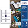 Avery Italia C32015-10 Biglietto da Visita Patinati, Stampabile Fronte/Retro, Confezione da 25 Pezzi, Bianco