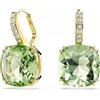 SWAROVSKI ORECCHINI PENDENTI MILLENIA, TAGLIO CUSHION VERDE