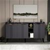 HOMIDEA KARYA Consolle - Credenza - Tavola TV - Mobiletto Multiuso - Buffet con 3 ante dal design moderno 150 x 81,8 x 41,8 cm (Consolle - Antracite/Marmo)