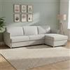 Dmora Divano Letto con Penisola Virgilia 260x160 cm Grigio Chiaro Sfoderabile Contenitore, Idrorepellente Multiposizione Trasformabile in Letto