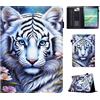 Vaitasy Custodia per Samsung Galaxy Tab S2 9.7 Pollici 2015 | Supporto Funzione Custodia con Pencil Holder Cover per Galaxy Tab S2 9.7 - Tigre blanc