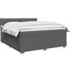 vidaXL Letto box spring con materasso Grigio Scuro 140 x 200 cm