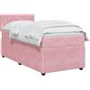 vidaXL Letto box spring con materasso Rosa 100 x 200 cm Velluto