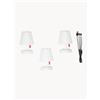 fatboy Set di 3 lampade da tavolo portatili da esterno con luce regolabile Edison the Mini - Bianco