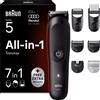 BRAUN Regolabarba e capelli BRAUN MULTI AIO5520F1 NERO, 14 livelli di taglio, Lama in acciaio, Accumulatore, NERO