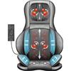 Comfier Cuscino per sedile massaggiante Shiatsu a compressione d'aria con massaggio impastante, a rullo e a vibrazione, massaggiatore dorsale 3D con calore per collo, spalle, schiena e dolori lombari regolabile