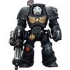 Joy Toy Warhammer 40.000 - Action figure Terminator dei Black Templars 3 con pugno potenziato e cannone d'assalto - 14 cm