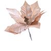 MERCURY S.P.A. Stella di Natale Oro con Pinza, Fiore Natalizio Decorativo in Poliestere, 25x19 cm, Addobbo per Albero di Natale