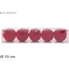 DUE ESSE CHRISTMAS S.R.L. CONF 5 SFERE TESSUTO ROSSO 10CM CON FIOCCO
