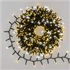 LOTTI IMPORTEX SRL Catena MiniCluster 1000 MiniLED Bianco Caldo e Bianco FlashLED, 20 m, Cavo Verde, Luci Natalizie da Esterno