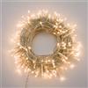 LOTTI IMPORTEX SRL Catena luminosa di Natale MiniLED 360 led, bianco caldo, cavo trasparente, luci natalizie per esterno, timer memory, 4+25,7 m