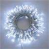LOTTI IMPORTEX SRL Catena luminosa di Natale MiniLED 360 led, bianco, cavo trasparente, luci natalizie per esterno, timer memory, 4+25,7 m