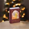 LOTTI IMPORTEX SRL Decorazione Libro Bordeaux/Oro 17 x H 23 cm in Plastica Glitter con LED Bianco Caldo