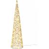 MERCURY S.P.A. Albero di Natale Cono con Luci LED, Decorazione Natalizia in Metallo e Plastica Oro, 60 cm, a Batteria
