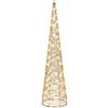 MERCURY S.P.A. Albero di Natale Cono con 200 Luci LED, Decorazione Natalizia in Metallo e Plastica Oro, 100 cm, con Trasformatore