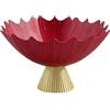 MERCURY S.P.A. Alzata Rossa in Vetro 25x18 cm, Piatto Alzata Elegante per Dolci, Torte e Tavola Natalizia