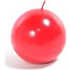 MERCURY S.P.A. Candela Sfera Rossa Lucida 8 cm, Candela Decorativa Rotonda per Casa e Natale