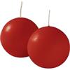 Cereria Di Giorgio - 12 Candele Sfera - Diametro 4.5 cm - Colore Rosso - Durata 5 Ore