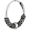 NKlaus orecchino singolo a cerchio vichingo 15mm argento 925 scandinavo con pallina 3011