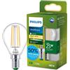 Philips Lampadina LED UltraEfficient Trasparente P45 a Filamento, Attacco E14 Piccolo Edison, Classe Energetica A, 252 lm, Equivalente 25W, Bianco Caldo (2700K), EyeComfort, 50.000 ore, Pacco da 1