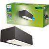 PHILIPS LED Stratosphere Ultra Efficiente Lampada a Parete per Esterni, Luce Bianca Calda, 3.8W, IP44, Antracite
