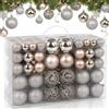 Bakaji Confezione 100 Palline Di Natale Diametro 3/4/6 cm Addobbi e Decorazioni Per Albero Di Natale (Champagne)