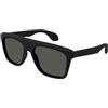 Gucci GG1570S 001 Occhiali da sole quadrati nero/grigio da uomo, nero, 57/18/145, Nero, 57/18/145