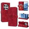CASAFUNY Custodia per Xiaomi Redmi Note 14 Pro 5G/ Redmi Note 14 Pro Plus 5G/ Poco X7 5G Protettiva Portafoglio Magnetica Flip Case Libro, Rosso