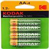 Kodak 30955110 Batterie Ricaricabile Aa x 4 Pile, 1.2V, 2100 Mah