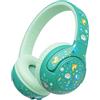 iClever BTH27 - Cuffie per bambini dai 2 anni in su, certificate CPC, volume sicuro limitato 75/80 dBA, 74 ore di riproduzione, Bluetooth 5.4, senza BPA, cavo AUX per bambini Bluetooth per iPad da