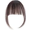 MaitianGuyou Frangia piatta per capelli sintetici naturali/Mini frangia per capelli Fashion one Clip-in Extension (marrone scuro)