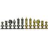 Italfama Set Pezzi Scacchi In Ottone Placcato Oro e Argento Re 15cm, Italia