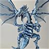 Sans marque/Générique Figurina Drago Bianco Yu-Gi-Oh Da Assemblare, Occhi Blu, Metallo Decorazione