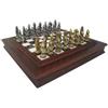 Italfama Moncada Set Scacchi Metallo Marmo Scacchiera Legno con Contenitore