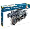 Italeri Modellino Moto Zundapp Ks 750 Con Sidecar ITALERI 7406 1/9ème Char Ballo