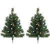 HOMCOM Set 2 alberi di Natale artificiali 60 cm con 60 LED multicolore e 130 punte, Verde | Aosom Italy