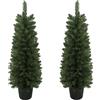 HOMCOM Set 2 alberi di Natale artificiali 120 cm con 170 punte e base a vaso, Verde | Aosom Italy