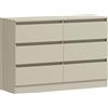 HOMCOM Comò moderno a 6 cassetti con supporto TV 100x35x69 cm, Marrone chiaro | Aosom Italy