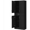 HOMCOM Credenza alta da cucina con 4 ante, 2 ripiani regolabili e cassetto, 180 cm, Nero | Aosom Italy