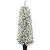 HOMCOM Albero di Natale innevato 120 cm con 100 LED, 8 modalità e 180 rami, Verde e Bianco | Aosom Italy