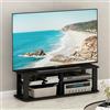 Furinno Turn-N-Tube - Supporto TV a 3 livelli fino a 55, colore: nero | Montaggio senza attrezzi, centro di intrattenimento, console TV con retro aperto e gestione dei cavi