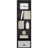 Furinno Luder, Libreria a 5 cubi, libreria con ripiano aperto, 23,88 x 40,13 x 132,08 cm, per soggiorno, camera da letto, casa, ufficio, legno nero