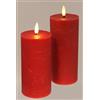 Flair Flower Set di 2 candele a LED in vera cera elettrica, luce d'atmosfera, luce bianca calda, decorazione a pilastro, grandi candele dell'Avvento, corona per San Valentino, inodore, senza fiamma