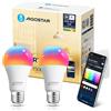 Aigostar Lampadina LED Alexa Inteligente WiFi E27 SL2 Dimmerabile Lampadine Smart 15W 1500ML 98W equivalente, RGB & 2700K-6500K, compatibile con Alexa/Google Home, 2 pezzi