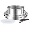 Rowenta Tefal Ingenio Emotion - Set di 3 pezzi, in acciaio inox, senza rivestimento | 2 padelle da 22/26 cm + casseruola da 18 cm + 2 accessori per cottura a induzione e forno, senza rivestimento