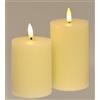 Flair Flower Set di 2 candele a LED in vera cera, con timer, elettrico, tremolante, luce bianca calda, decorazione pilastro, grandi candele dell'Avvento, corona per San Valentino, inodore, senza fiamma