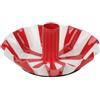 Talking Tables Portacandela Smaltato Righe Rosse Sagomato 14cm | Righe rosse e bianche dipinte a mano su metallo smaltato lucido, base in feltro, candela da 2cm