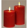 Flair Flower Set di 2 candele a LED in vera cera, con timer, elettrico, tremolante, luce bianca calda, decorazione a pilastro, grandi candele dell'Avvento, corona dell'Avvento, ghirlande di San Valentino, inodore,